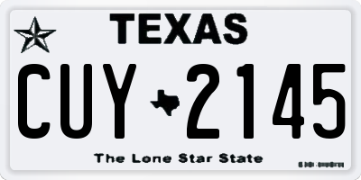 TX license plate CUY2145