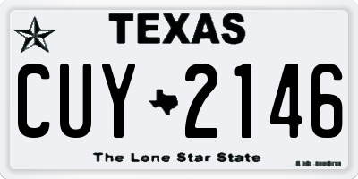 TX license plate CUY2146