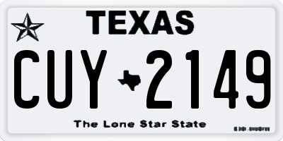 TX license plate CUY2149