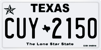 TX license plate CUY2150