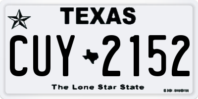 TX license plate CUY2152
