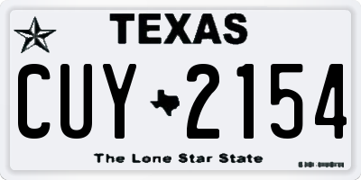 TX license plate CUY2154