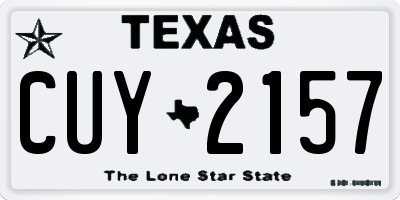 TX license plate CUY2157