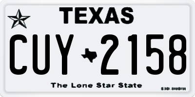 TX license plate CUY2158