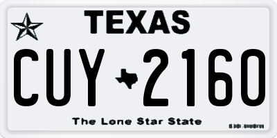 TX license plate CUY2160