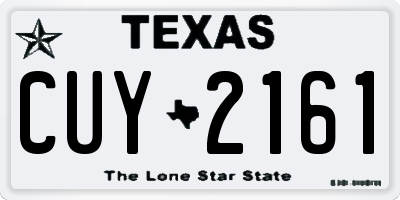 TX license plate CUY2161