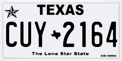 TX license plate CUY2164