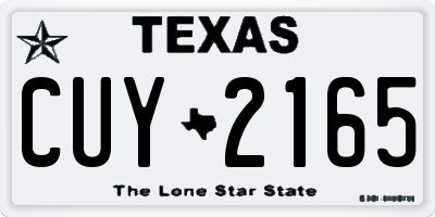 TX license plate CUY2165