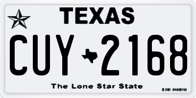 TX license plate CUY2168