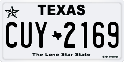 TX license plate CUY2169