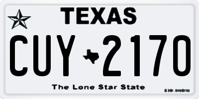 TX license plate CUY2170