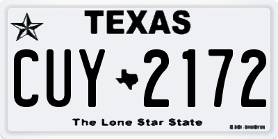 TX license plate CUY2172