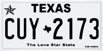TX license plate CUY2173