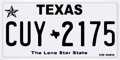 TX license plate CUY2175