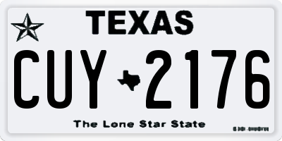 TX license plate CUY2176