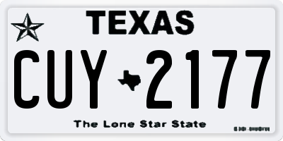 TX license plate CUY2177