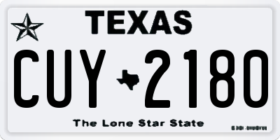 TX license plate CUY2180