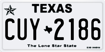 TX license plate CUY2186