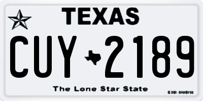 TX license plate CUY2189