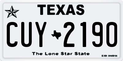 TX license plate CUY2190