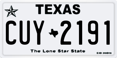 TX license plate CUY2191