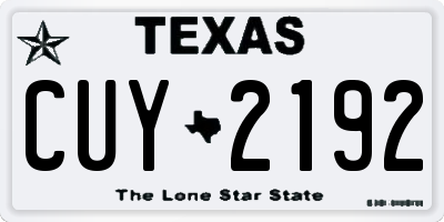 TX license plate CUY2192