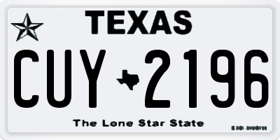 TX license plate CUY2196
