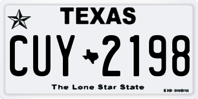 TX license plate CUY2198