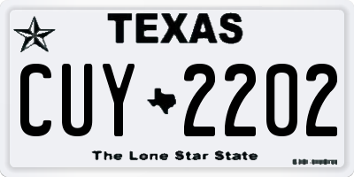 TX license plate CUY2202