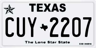 TX license plate CUY2207