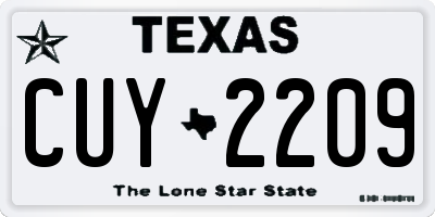 TX license plate CUY2209