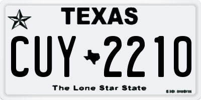 TX license plate CUY2210