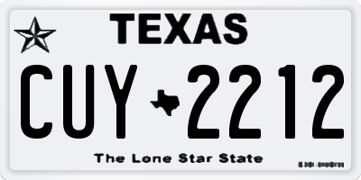 TX license plate CUY2212