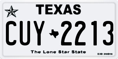TX license plate CUY2213