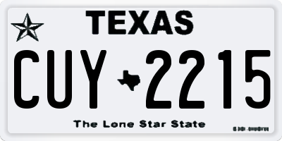 TX license plate CUY2215