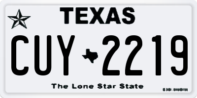 TX license plate CUY2219