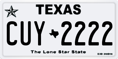 TX license plate CUY2222