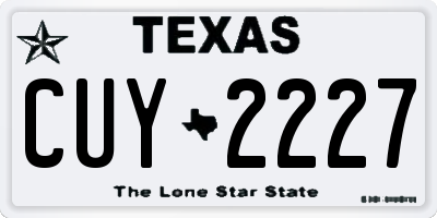 TX license plate CUY2227