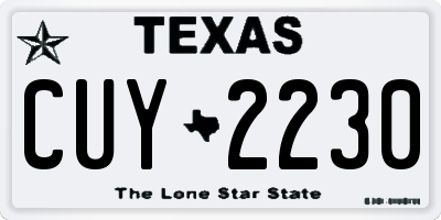 TX license plate CUY2230