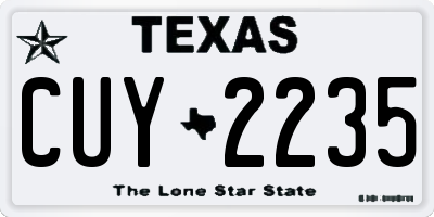 TX license plate CUY2235