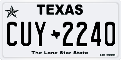 TX license plate CUY2240