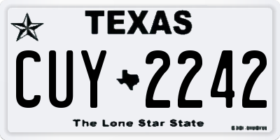 TX license plate CUY2242