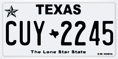 TX license plate CUY2245