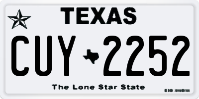 TX license plate CUY2252