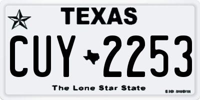 TX license plate CUY2253