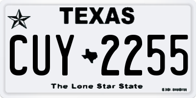 TX license plate CUY2255