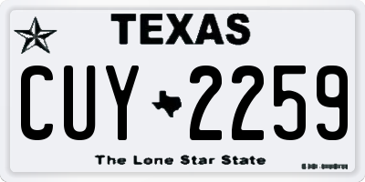 TX license plate CUY2259
