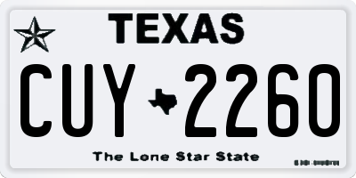 TX license plate CUY2260