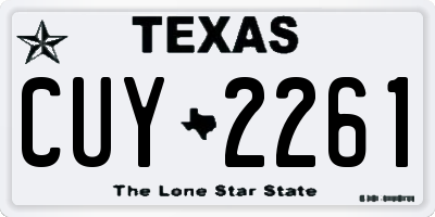 TX license plate CUY2261
