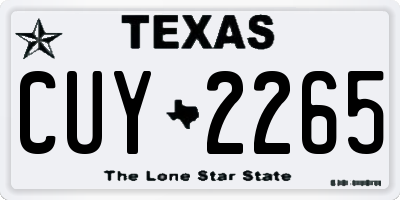 TX license plate CUY2265